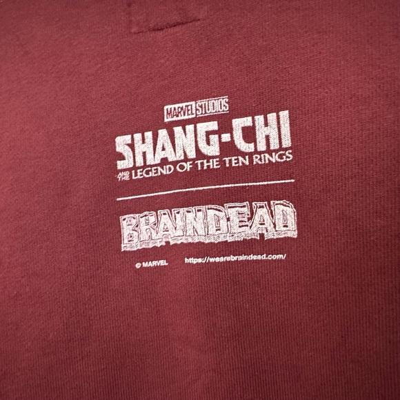 Brain Dead Mens Marvel Shang-Chi Hoodie Sweatshirt Sz XL Burgundy Pullover - Picture 6 of 10